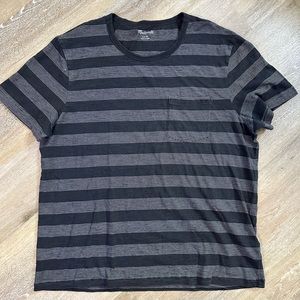 Madewell Allday Crewneck Pocket Tee in Graythorn Stripe